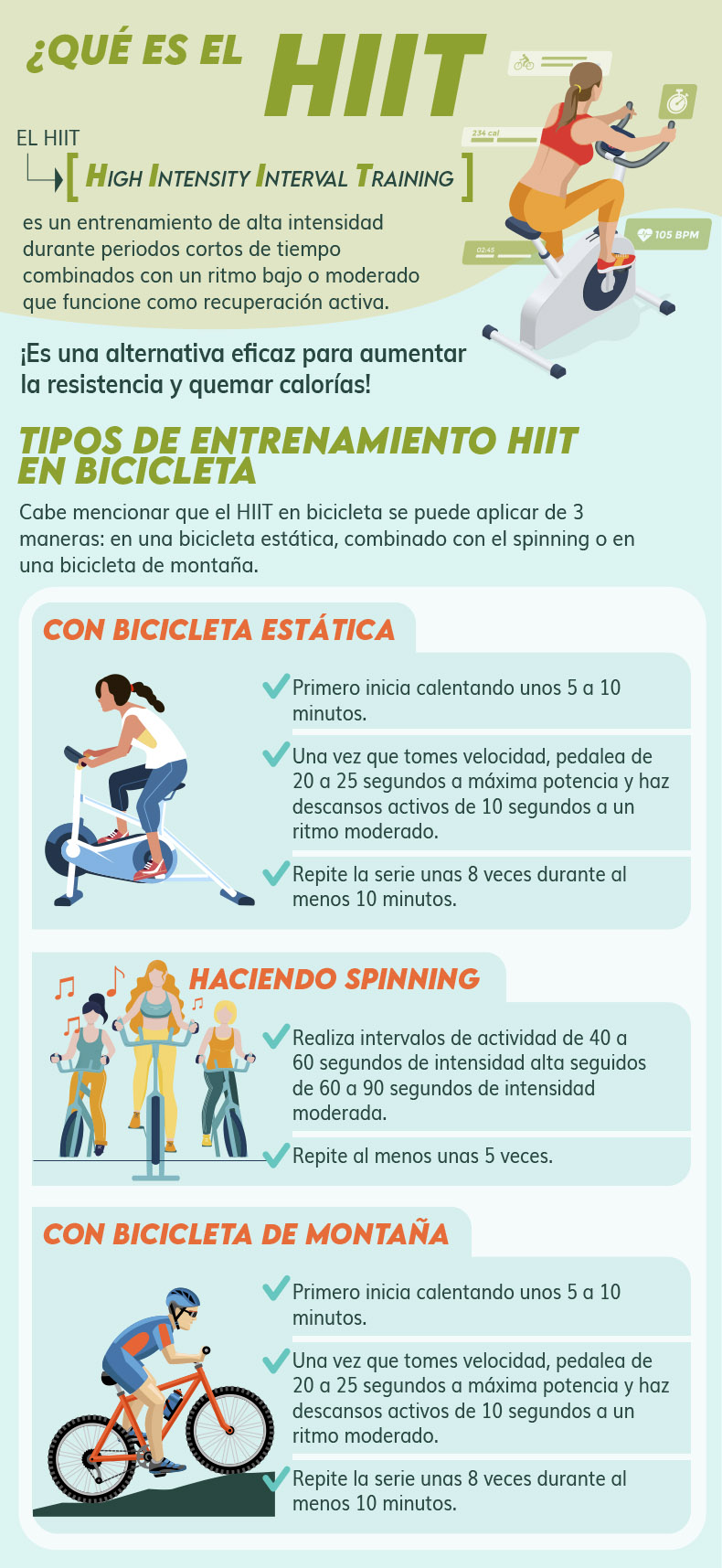 Entrenamiento con best sale bicicleta estatica